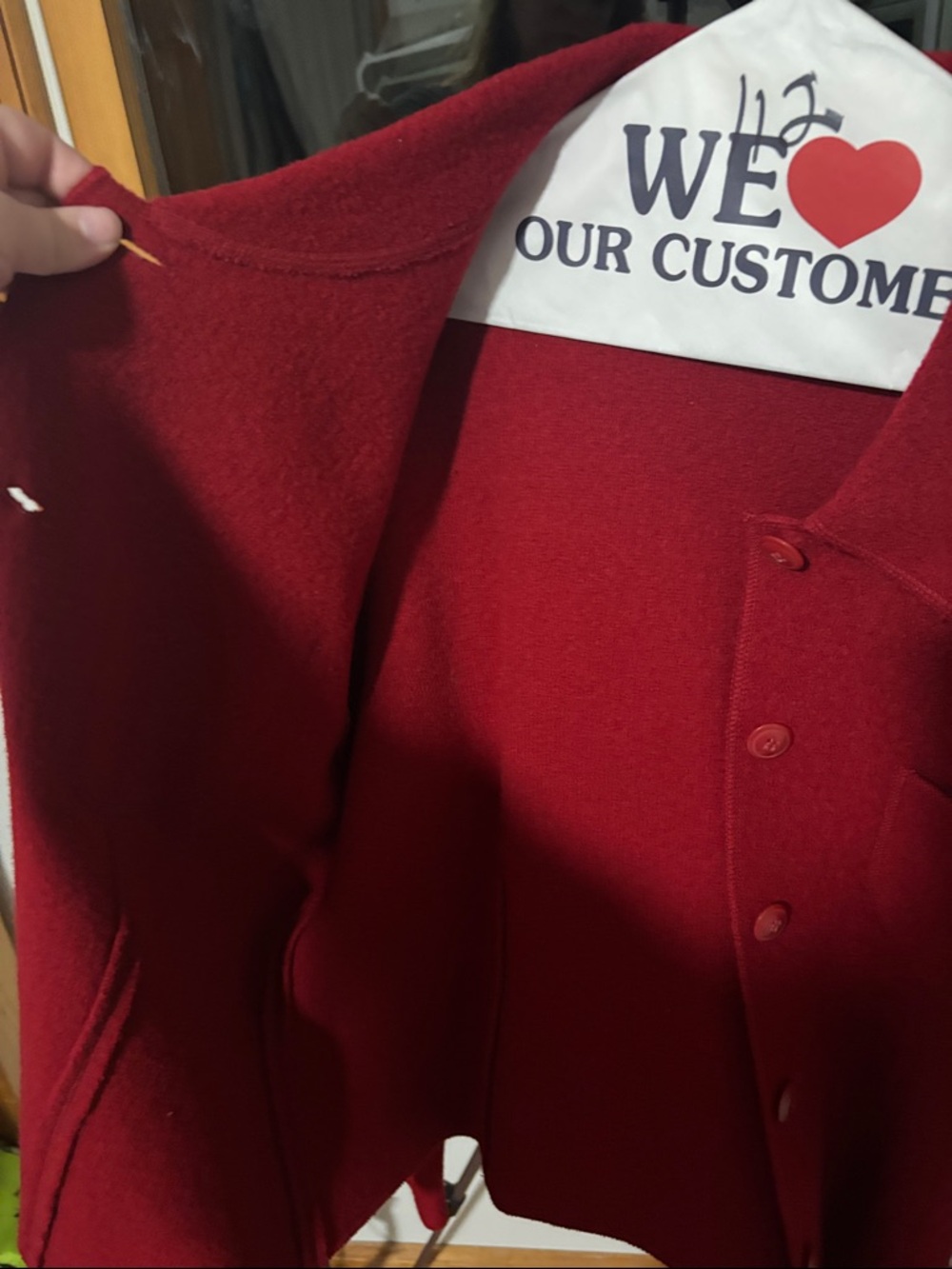Ann Taylor Red Wool-Blend Button Jacket - Picture 3 of 3